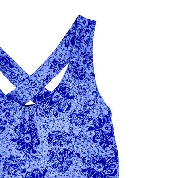 REI Co-Op Blue Floral Racerback Active Tank Top - M - Picture 5 of 8